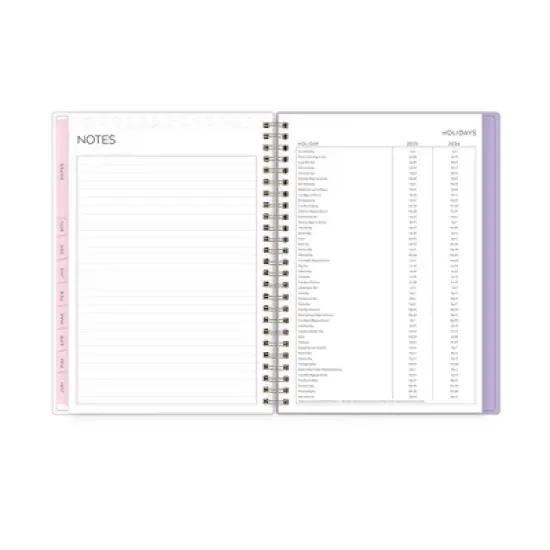 Blue Sky 2025-2026 Yao Cheng Weekly/Monthly Wirebound Planner Notes 5.875x8.625 Printed Hydrangeas Lavender image {10}