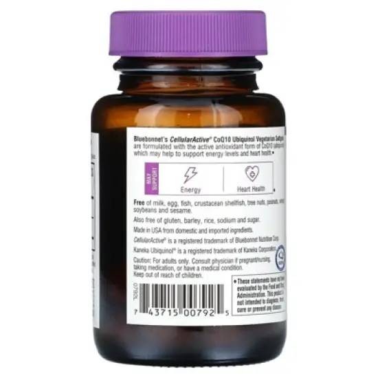 Bluebonnet Nutrition CellularActive CoQ10, Ubiquinol, 100 mg, 30 Vegetarian Softgels image {2}