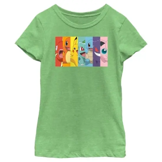 Girl's Pokemon Character Box-up Rainbow T-Shirt image {5}