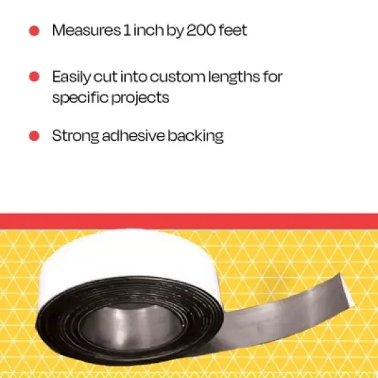 School Smart Magnetic Tape Roll, Adhesive Backed, 1 Inch x 200 Feet image {3}