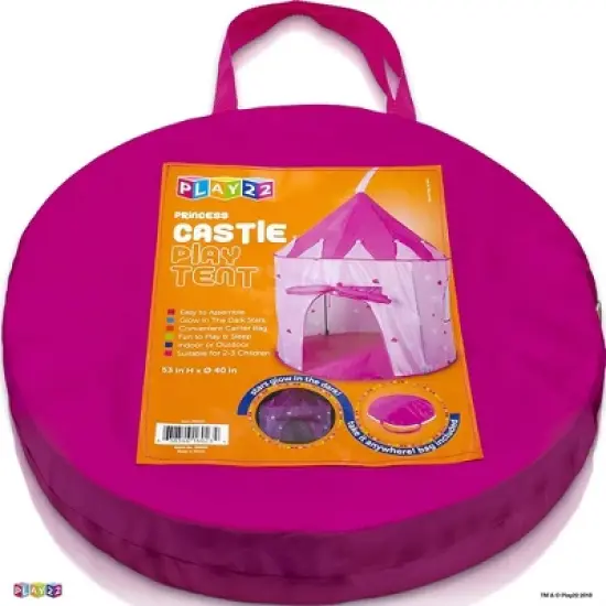 Play Tent Princess Pink Castle Glowing in the Dark Stars - Portable Kids Play Tent Fordable Into a Carrying Bag for Outdoor and Indoor Use - Play22usa image {7}