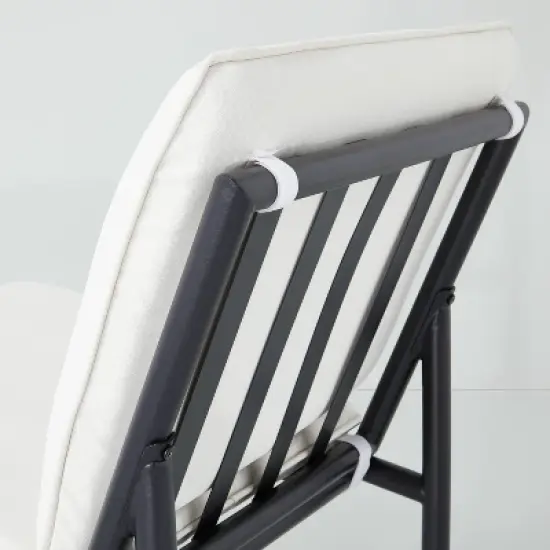 2pk Cushioned Metal Outdoor Club Chair Set - Cream/Black - Hearth & Hand&trade; with Magnolia image {4}