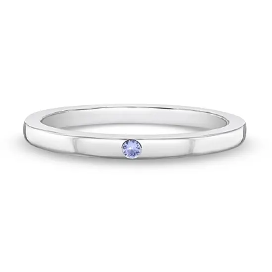 Girl's Thin CZ Band Sterling Silver Ring - In Season Jewelry image {9}