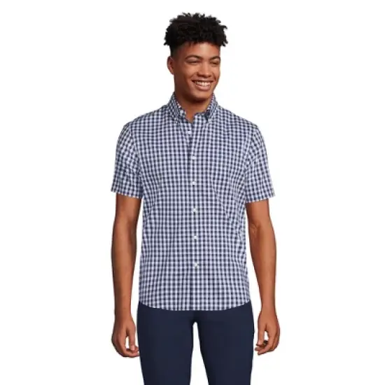 Lands' End Men's Short Sleeve Traditional Fit Comfort-First Shirt with Coolmax image {4}