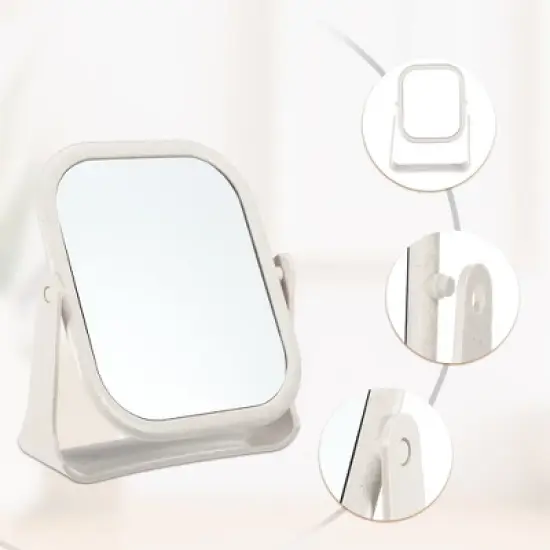 Unique Bargains Plastic Double Sided 360&deg; Rotating Makeup Mirror 1 Pc image {5}