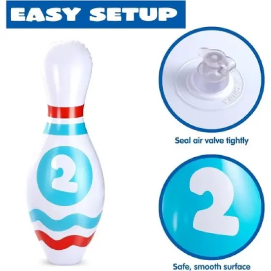 Joyfy Giant Inflatable Bowling Set For Kids Adults, Education Motor Skills Indoor/Outdoor Toys For Yard Lawn Family Halloween Christmas Party Games image {6}