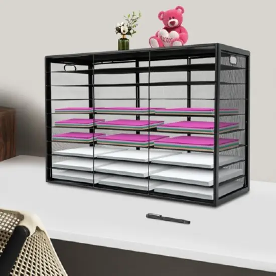 YIYIBYUS File Storage Rack, Desktop File Organizer for Office Home School image {2}