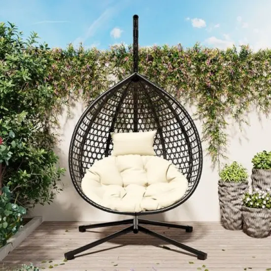 Whisen Versatile Hanging Egg Chair for Indoor and Outdoor Use image {1}