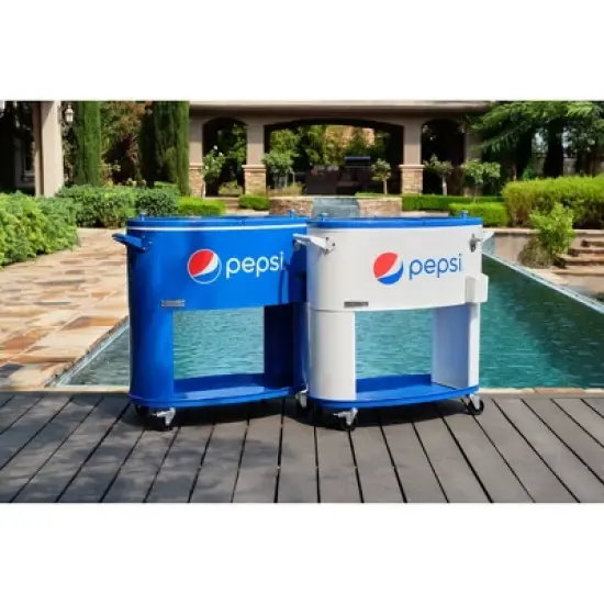 Permasteel 80qt Pepsi Oval Sporty Outdoor Cooler Cart image {5}