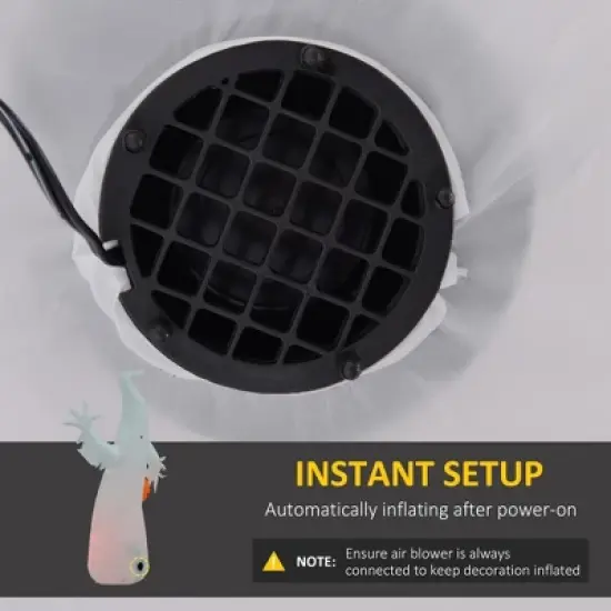 Whisen Halloween Inflatable Outdoor Decoration Ghost with Pumpkin, Blow Up LED Yard Decor - White image {4}