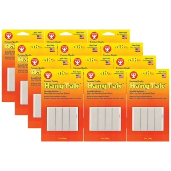 Hygloss&reg; HangTak&trade; Reusable Adhesive, White, 2 oz. Per Pack, 12 Packs image {3}