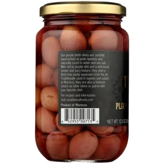 Mina Moroccan Purple Beldi Olives - Case of 6/12.5 oz image {3}