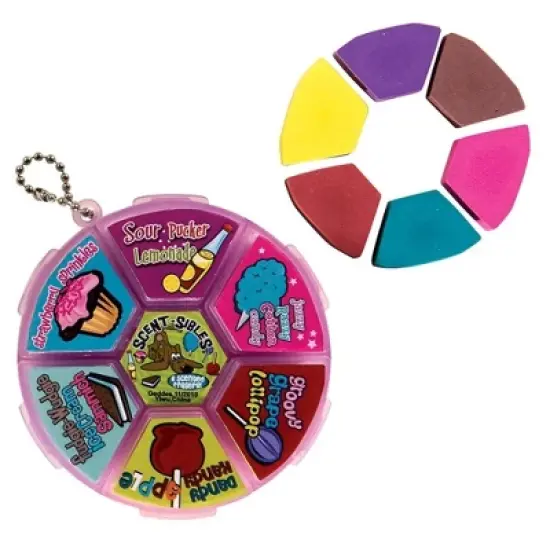 Whimsical Scents & Sparkling Erasing! Scented Carnival Eraser Wheels (6 Pack). image {4}