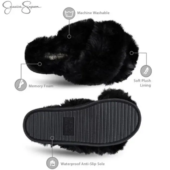 Jessica Simpson Girls Extra Plush X-Cross Slide image {2}