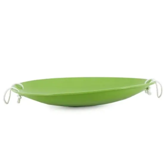 Slippery Racer SR745BDY ProDisc 26 Inch Heavy Duty Aluminum Buddy the Elf Kids Saucer Snow Sled with Dual Riveted Soft Grip Rope Handles, Green image {3}