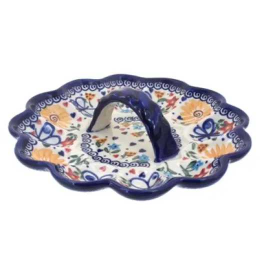 Blue Rose Polish Pottery 131 Vena Egg Plate image {3}