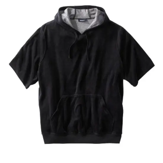 KingSize Men's Big & Tall Velour Short-Sleeve Pullover Hoodie image {5}