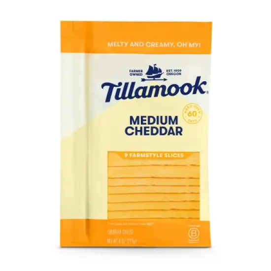 Tillamook Farmstyle Medium Cheddar Cheese Slices - 8oz/9 slices image {4}