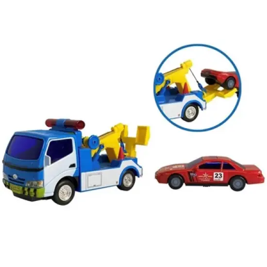 Big Daddy Police Wrecker Truck and Toy Car Combo Set Tow Truck Toy Includes A Tire Plate for Safe Towing image {3}