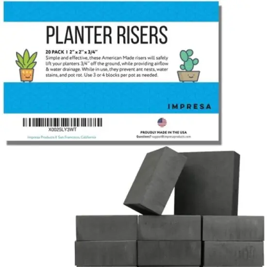 Impresa 20 Pack Pot Feet for Outdoor Planters - Invisible Plant Risers for Medium and Large Sized Heavy Pots - 3/4" Elevators image {4}