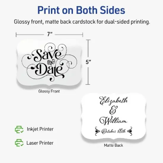 Avery Glossy White Invitation Cards, 5" x 7" Rectangle Flourished Edge image {5}