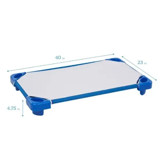 ECR4Kids Stackable Kiddie Cot with Sheet, Ready-to-Assemble, Toddler Size image {1}