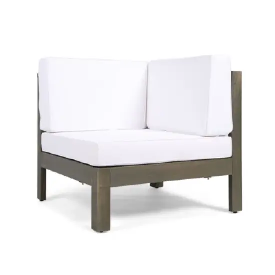 DSVIMOY LoveSeat Set, 2-Piece Love Seat Set, Two Sectiona with Single Arm for Patio, Lawn, White, 60.5"*30.25"*26.5" image {3}