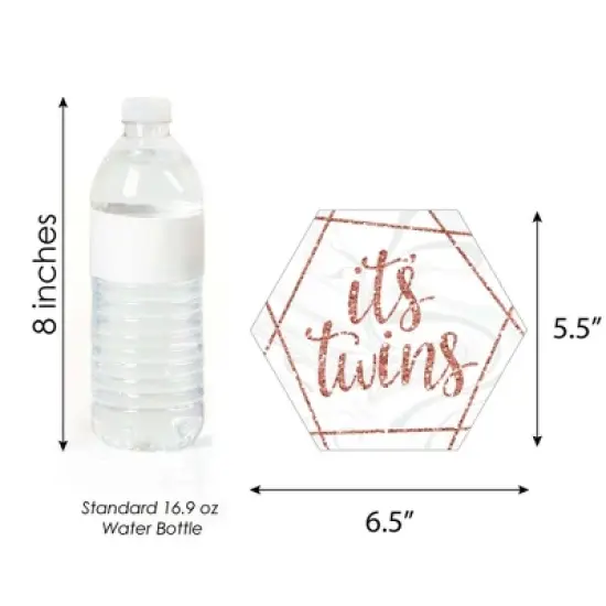 Big Dot of Happiness It's Twin Girls - Decorations DIY Pink and Rose Gold Twins Baby Shower Essentials - Set of 20 image {3}