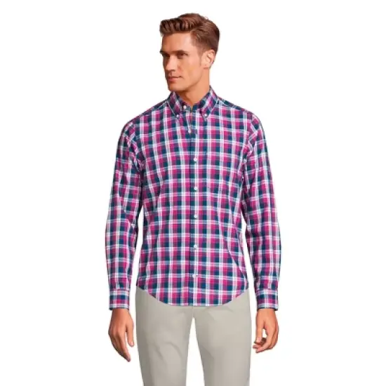 Lands' End Men's Traditional Fit Essential Lightweight Poplin Shirt image {7}