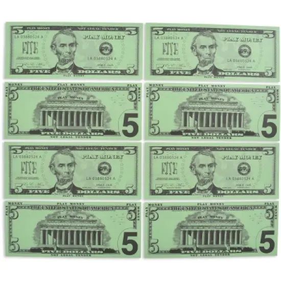 Learning Advantage Five Dollar Play Bills, Set of 100 image {3}