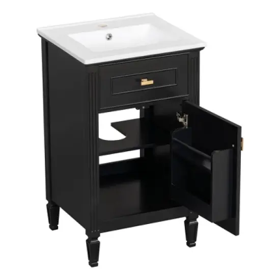 Whisen 20" Bathroom Vanity with Sink & Adjustable Shelf image {8}