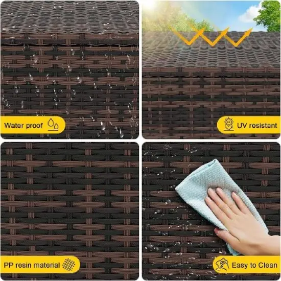 Acekool 80-Gallon Outdoor Deck Storage Box with Lockable Lid, Waterproof & UV-Resistant, Wheels and Handles for Patio, Garden, Poolside Storage image {3}