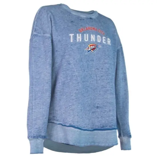 NBA Oklahoma City Thunder Women's Burnout Crew Neck Fleece Sweatshirt image {2}
