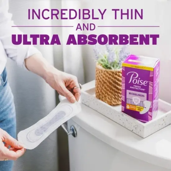 Poise Microliners Incontinence & Postpartum Panty Liners - Lightest Absorbency image {6}