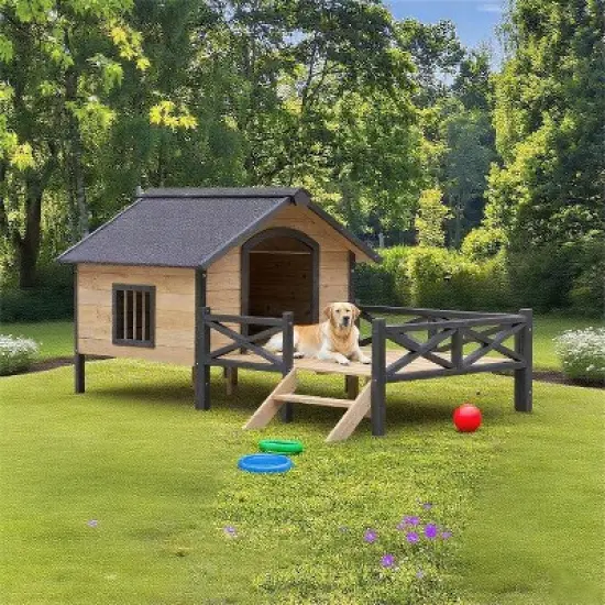 CuisinSmart Dog Houses Outdoor, Dog House Outside Weatherproof Dog Kennel for Medium/Small Dogs image {7}