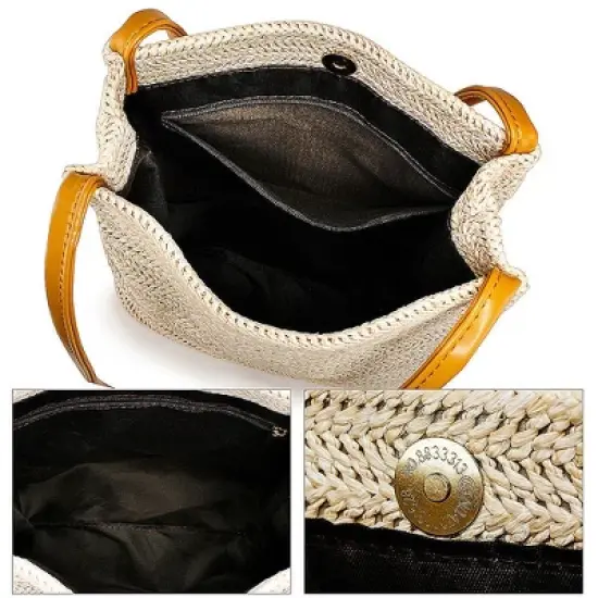 Gearonic Straw Beach Bag tote Shoulder Bag image {5}