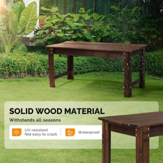 Karl Home | 39 in.  Solid Wood Backless Garden Bench image {2}