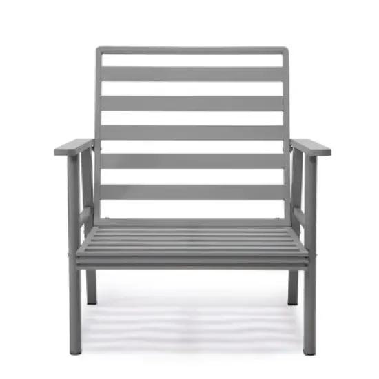 Leisuremod Walbrooke Modern 3 Piece Patio Set with Grey Aluminum Frame image {13}