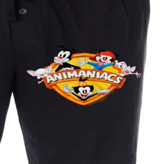 Animaniacs Men's Wakko Yakko Dot Pinky And The Brain Loungewear Pajama Pants Black image {2}