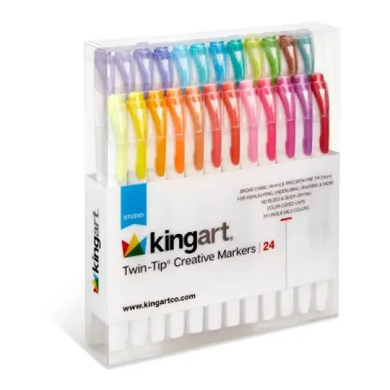 KINGART Twin-Tip Highlighters 24 Colors image {3}
