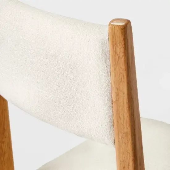 2pk Yalecrest Upholstered Seat and Back with Wood Frame Counter Height Barstools Cream/Natural - Threshold&trade; designed with Studio McGee image {4}