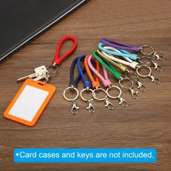 Unique Bargains Plastic Wear-resistant ID Card Wristlet Keychains 5 Pcs image {4}