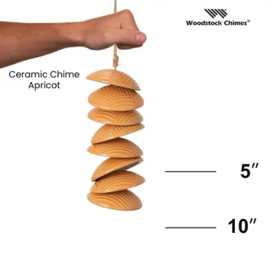 Woodstock Chimes Ceramic Disc Wind Chime Apricot 26" image {2}