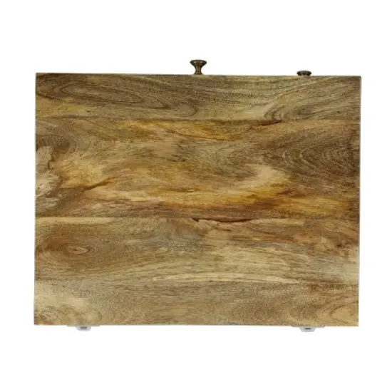 Lytle Boho Handcrafted Mango Wood Nightstand with Storage Natural - Christopher Knight Home image {6}