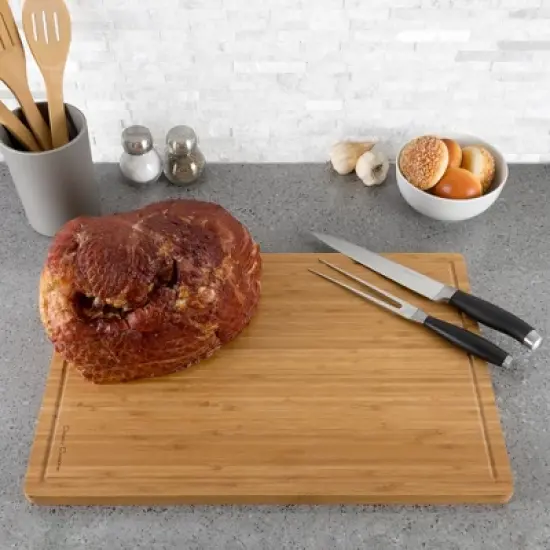 Hastings Home Extra Large Eco-Friendly Bamboo Cutting Board With Juice Groove &ndash; 20" x 14" image {6}
