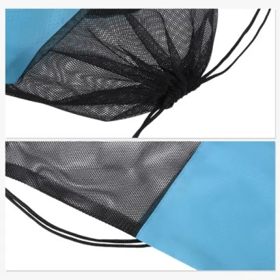 Unique Bargains Drawstring Backpacks Polyester Lake Blue 1 Pc image {2}