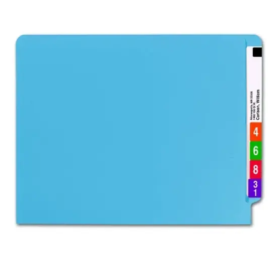 Smead Colored End Tab File Folder, Shelf-Master  Reinforced Straight-Cut Tab, Letter Size, 100 per Box image {3}