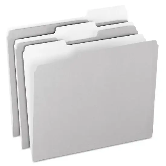 Pendaflex Colored File Folders 1/3 Cut Top Tab Letter Gray/Light Gray 100/Box 15213GRA image {3}
