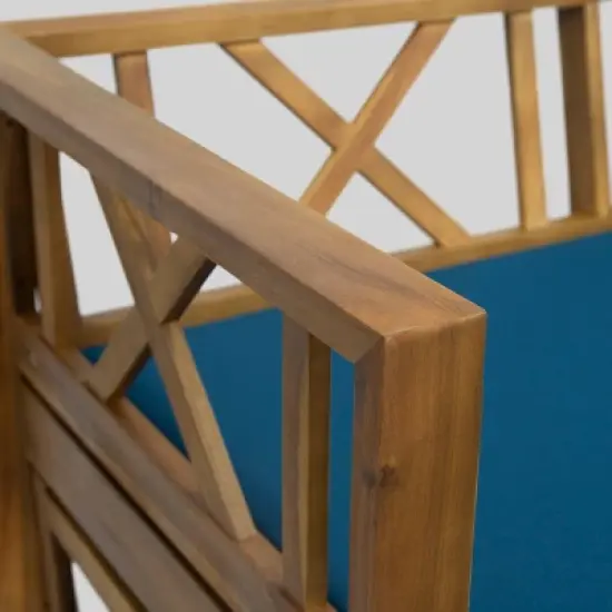 Long Beach Acacia Wood Extendable Patio Daybed Sofa Teak - Christopher Knight Home image {3}