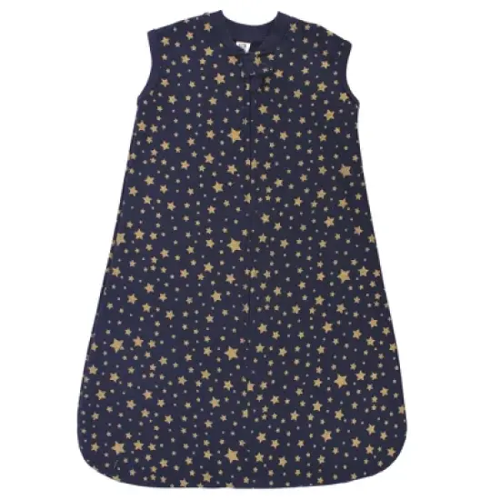 Hudson Baby Infant Premium Quilted Sleeveless Sleeping Bag and Wearable Blanket, Metallic Stars image {2}
